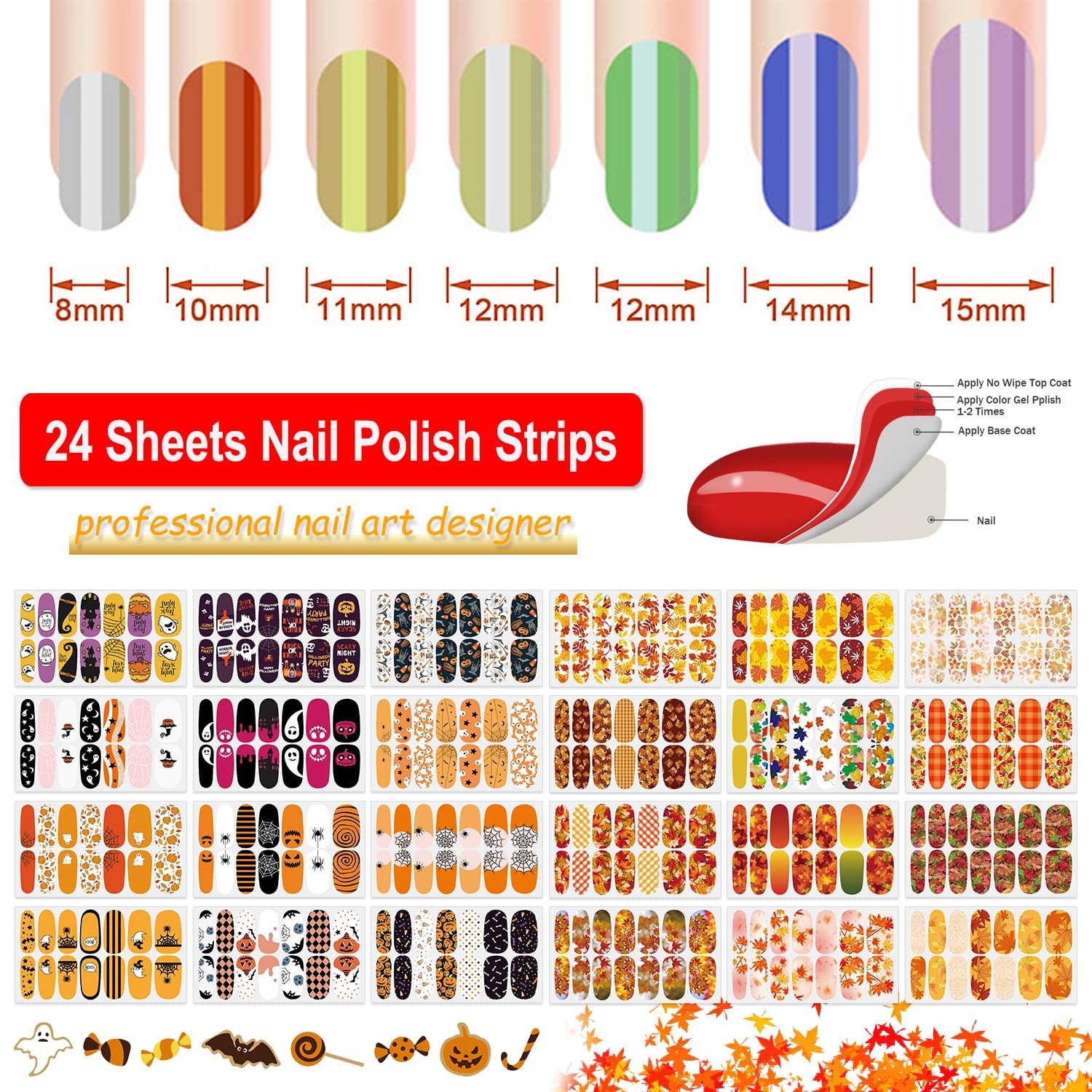 DANNEASY 24 Sheets Black, White, Orange, Purple, Red, Yellow, Brown, Pink