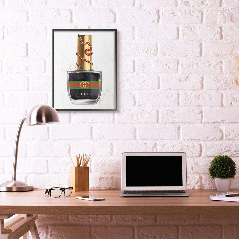 Makeup Black Nail Polish Fashion Design Framed Wall Art, Multi-Color