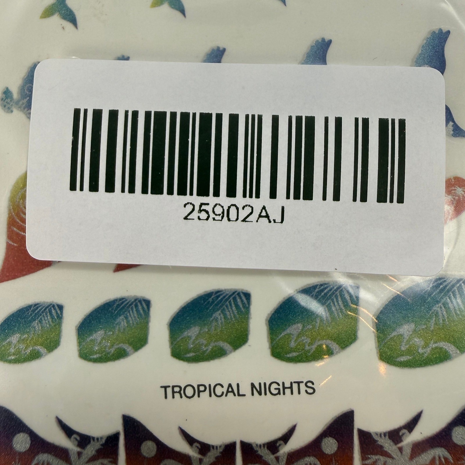 Vintage 1998 Kiss Nail Art Tropical Nights Decals Palm Tree Dolphin Glitter 90s