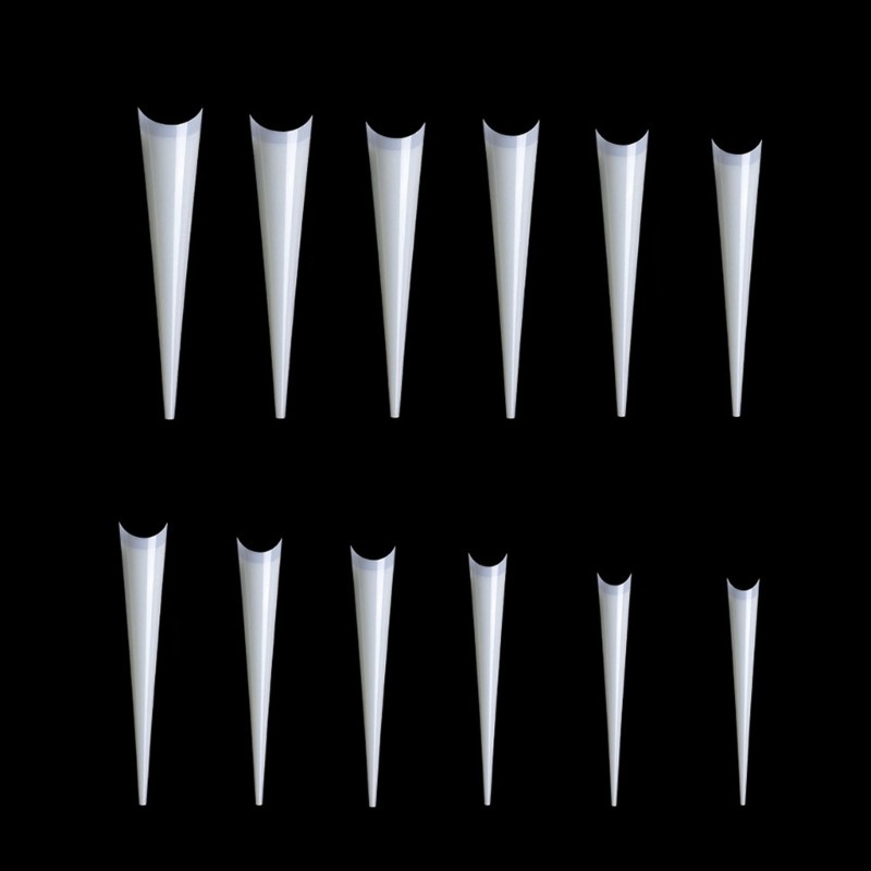 Clear Long Stiletto Nail Tips Half Cover Acrylic False Nail Tips Fake-Nail Tips