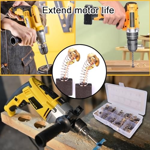 48Pcs Carbon Motor Brush Set,10Sizes Power Tool Replacement Brushes | 48Pcs 10