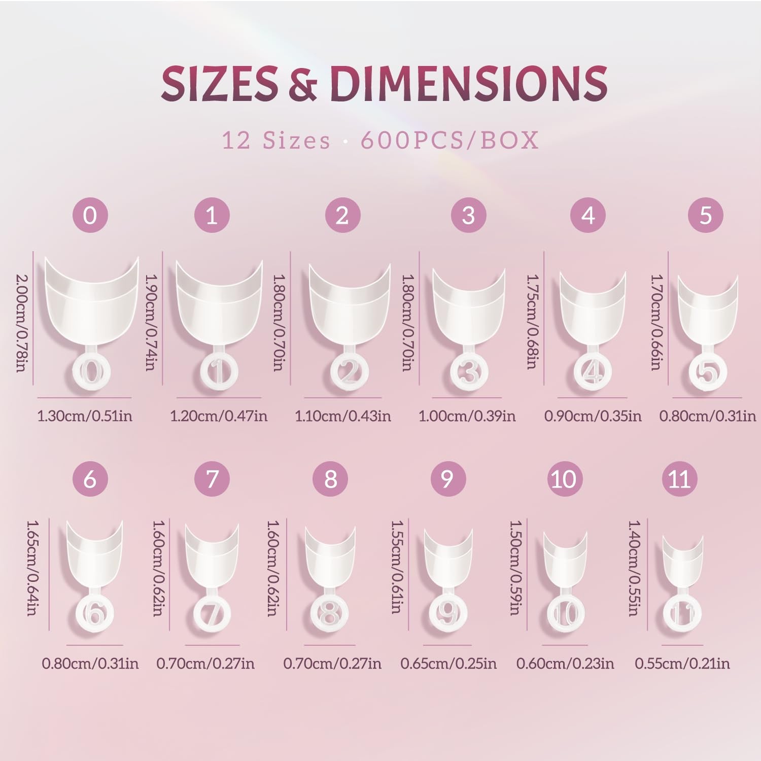 Ranrose 600pcs 600 Piece Assortment, Natural Short Oval Nail Tips
