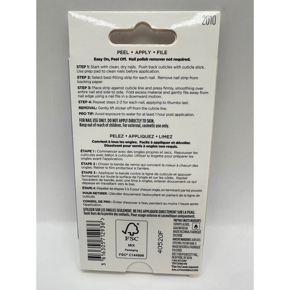Sally Hansen Salon Effects Nail Strips Lot of 5 sets- 32 Count, Easy Application