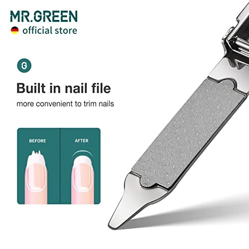 Collapsible Nail Clippers Small and Thin Orange Leather Case + Iron Box