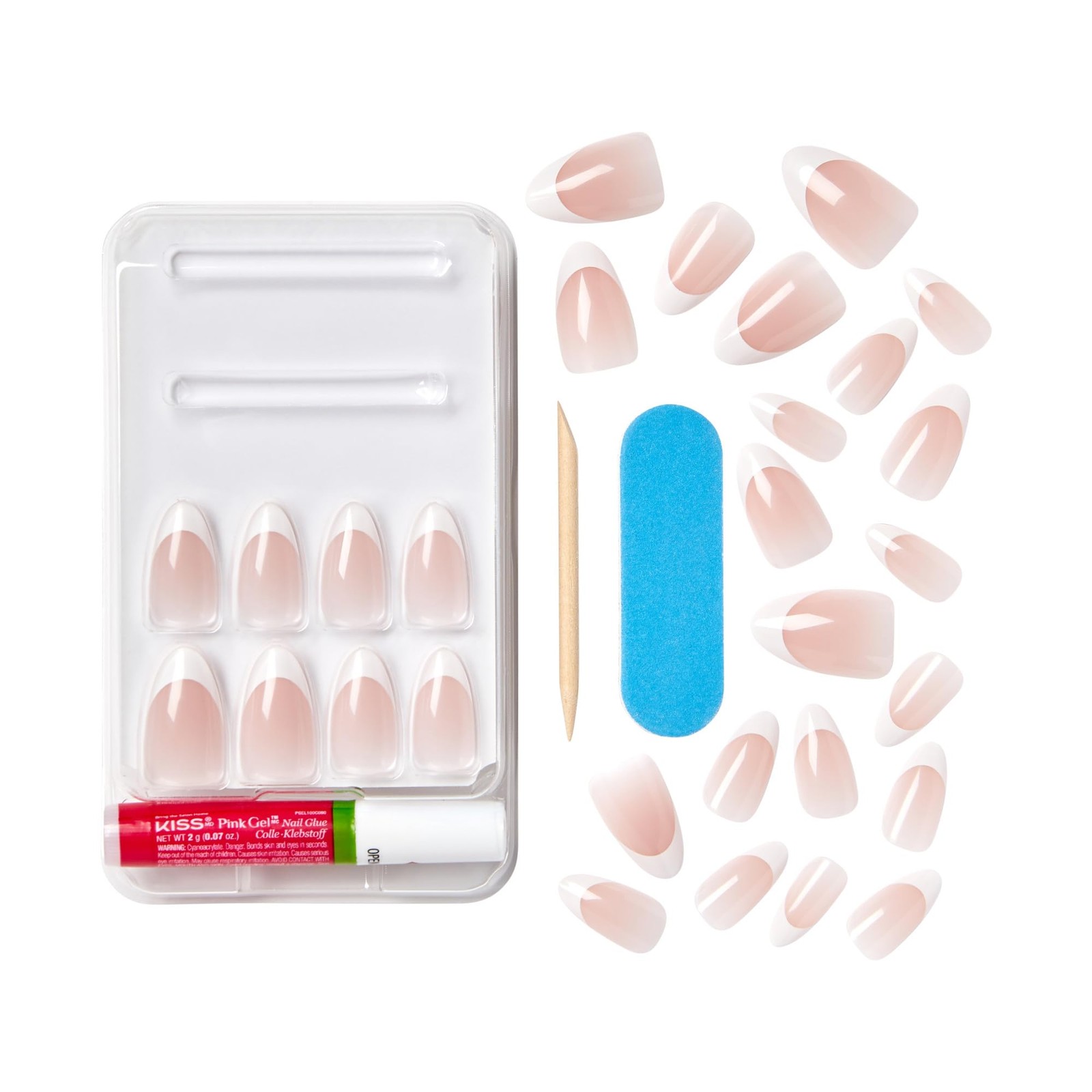 KISS Classy, Press On Nails, Nail glue included, Medium (Pack of 2), Dashing