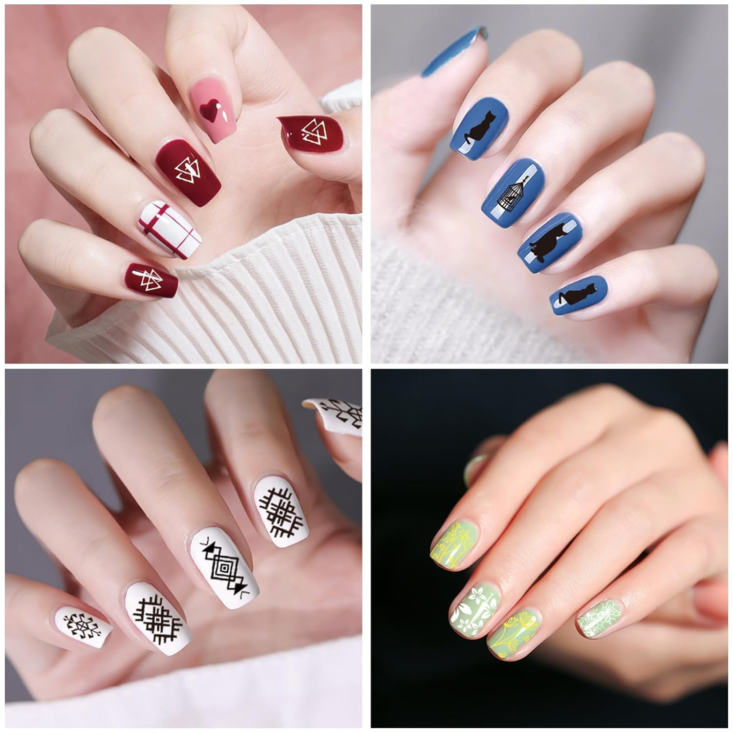 Stamping Nail Polish Gels, 12 Colors Stamping Gels 0.25 Fl Oz Soak off Printed G
