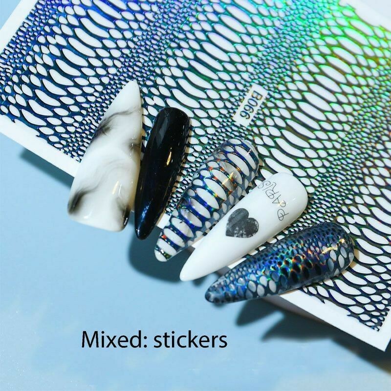 12Pcs/Bag Nail Art Popular Snake Pattern Hollow Nail Stickers Set Nails Art NS32