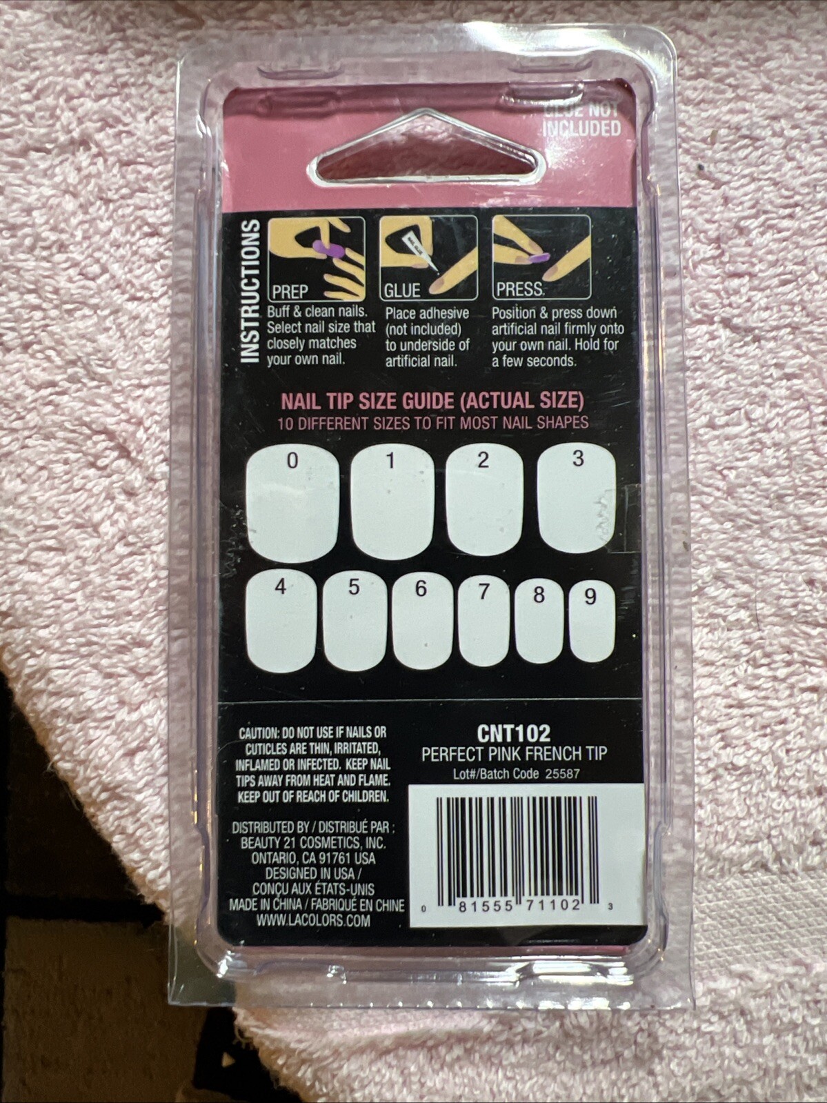 LA Colors Nail tips Mauvey Half Moon ultra thin CNT102 Active Length