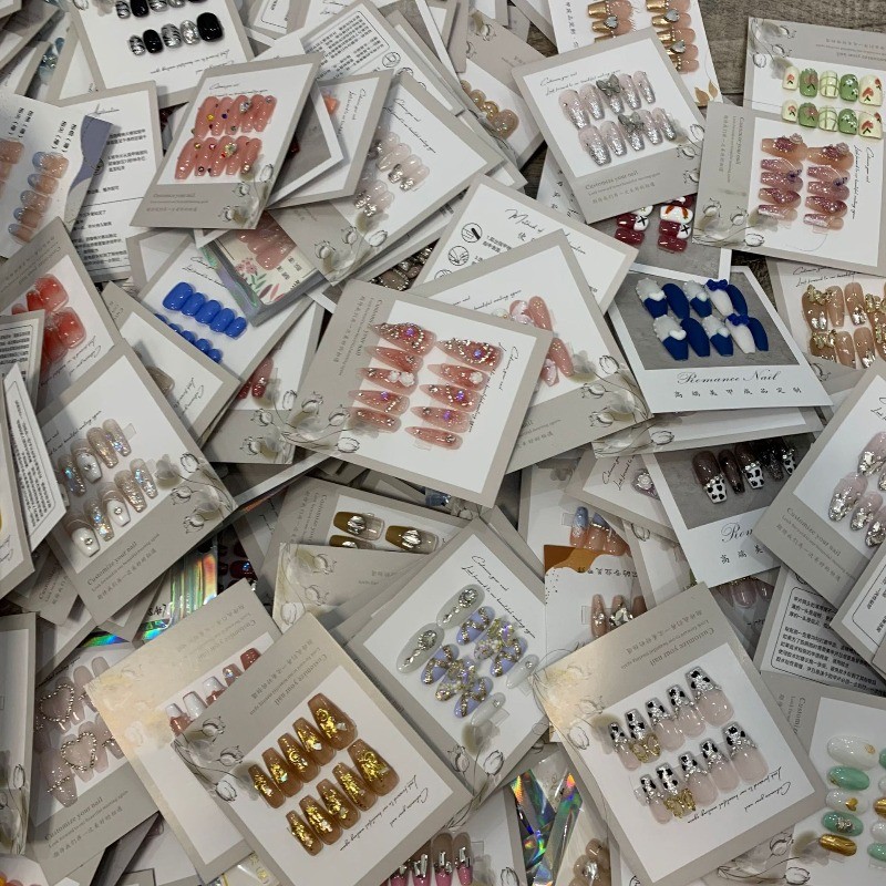 40 Piece Handmade Boxed Nail Press Mix Combination – Various Sweet Nail Art