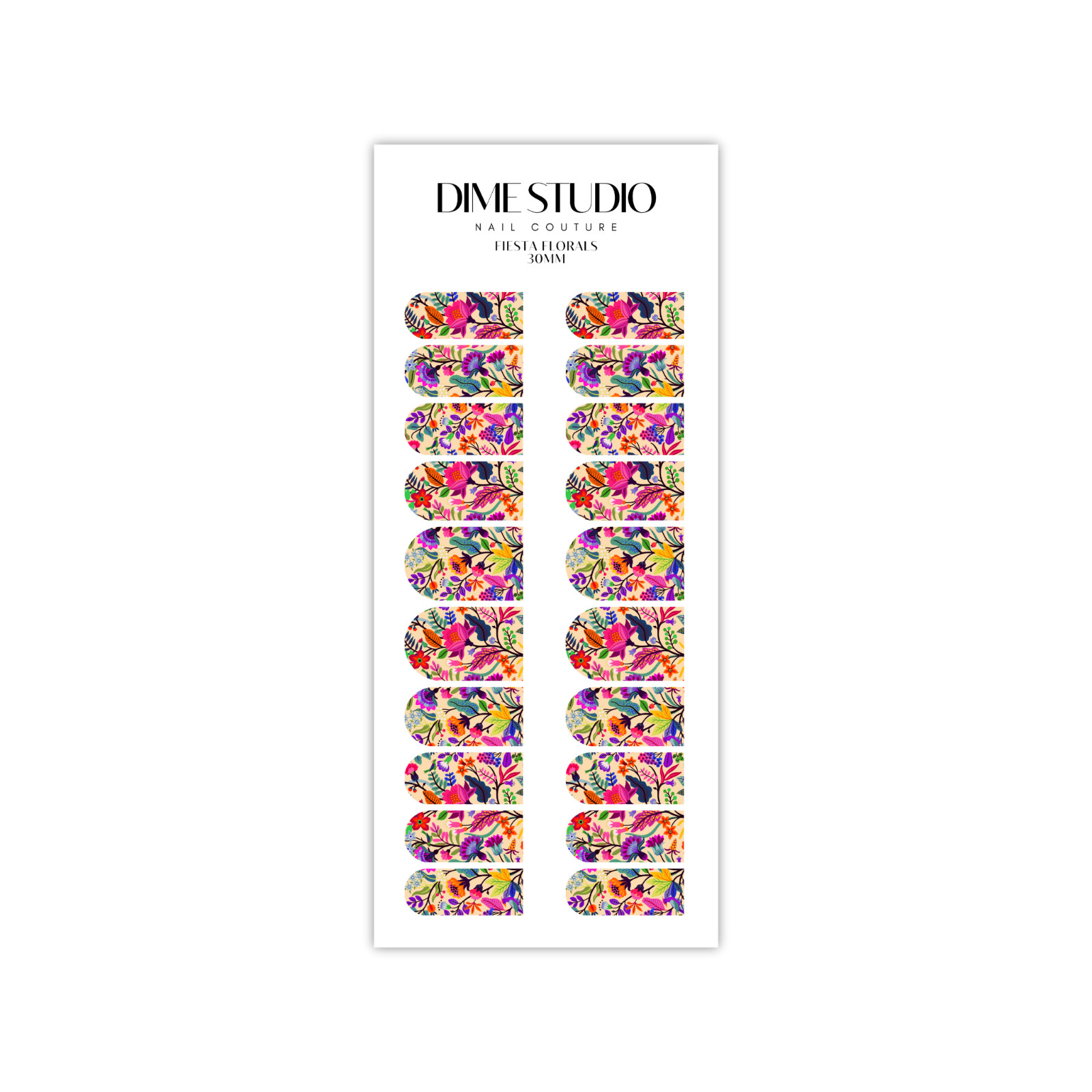 Fiesta Floral Nail Decals Water Transfer Nail Wraps