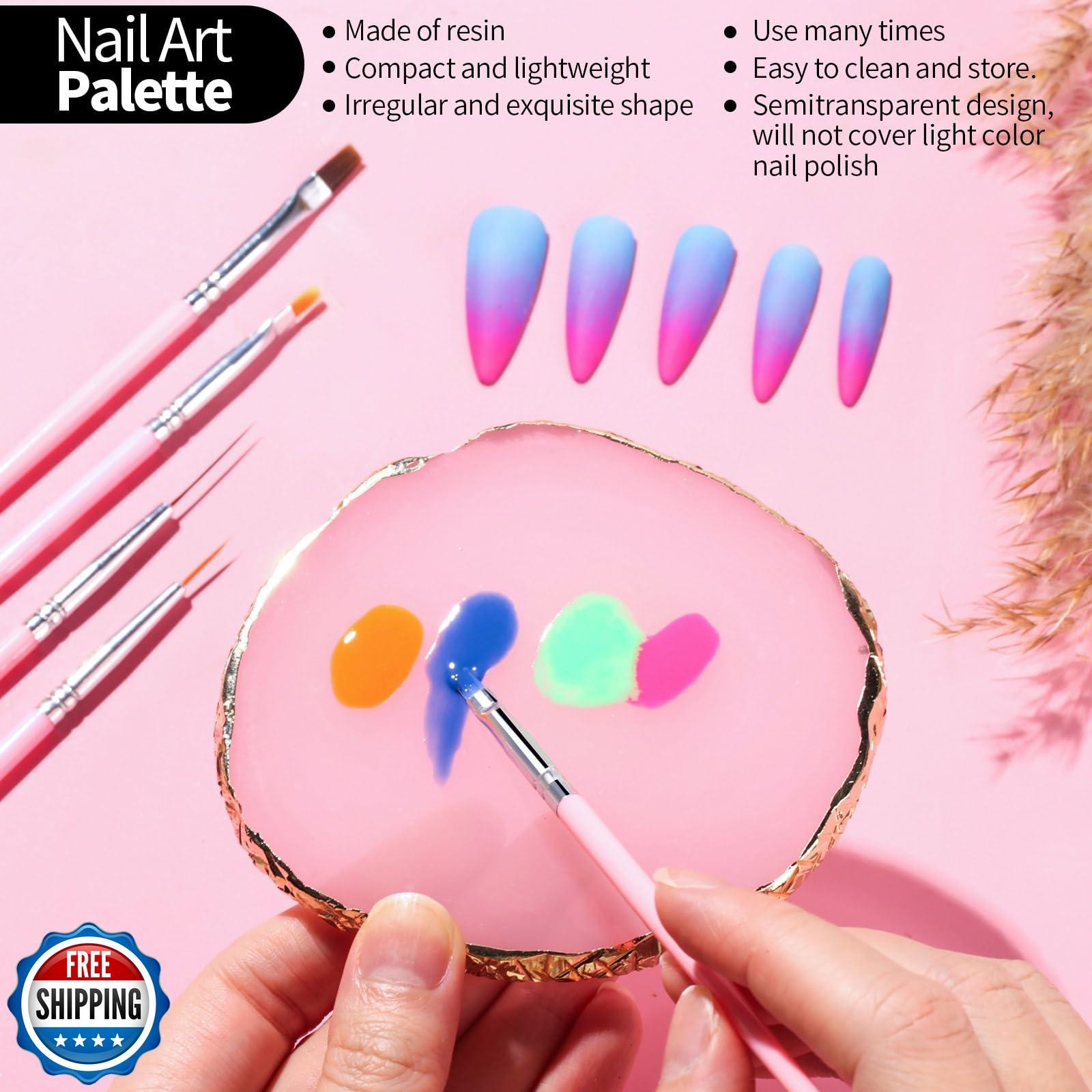 FANDAMEI Nail Design Tools, Nail Art Tools, Nail Brush, Nail Art Kit With Nai