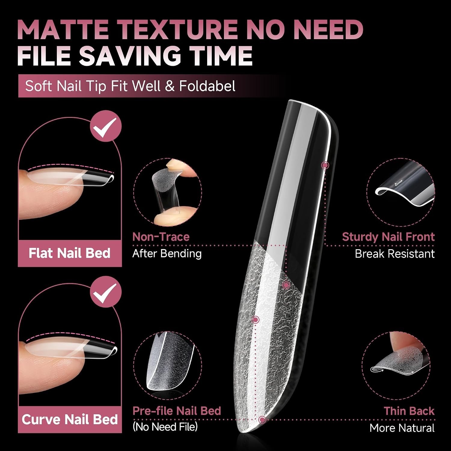 Medium Square Nail Tips, 312pcs Medium Gel Nail Tips Square | Pre Etched Full…