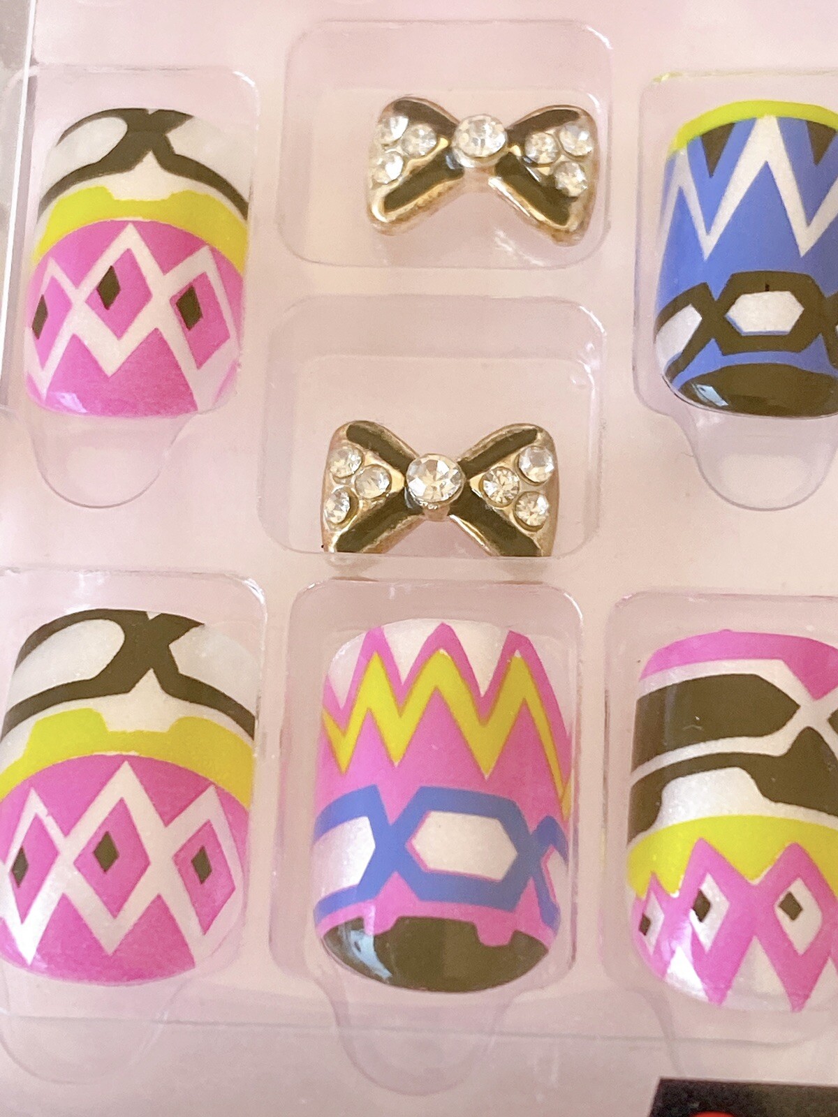 Impress Press On Nails Tribal Print Colorful Charms