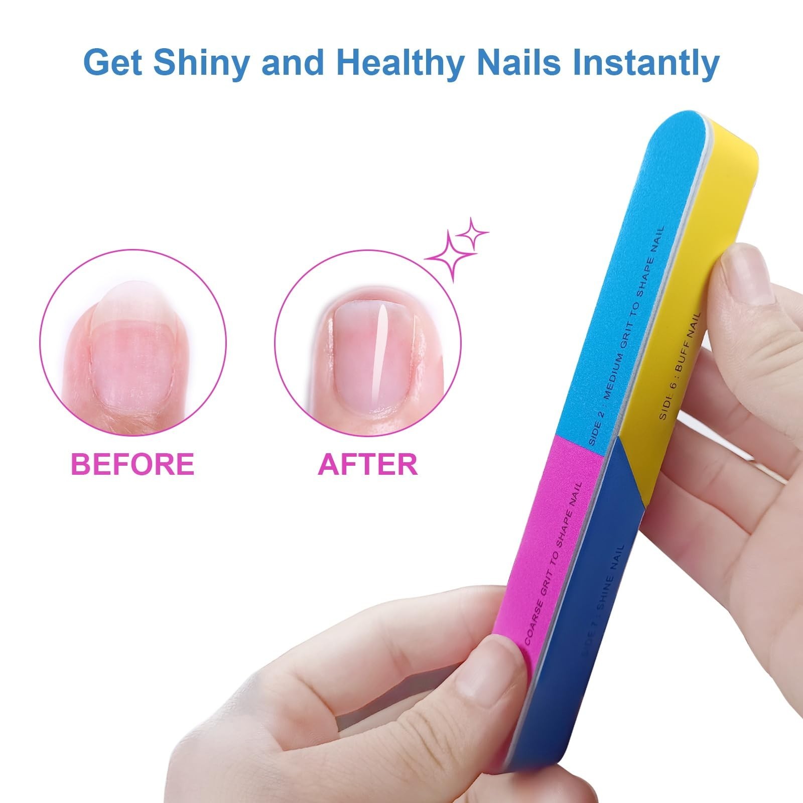 7 Way Nail Buffer (6 Pcs), Nail Buffers Blocks for Natural Nails Shine Smooth…