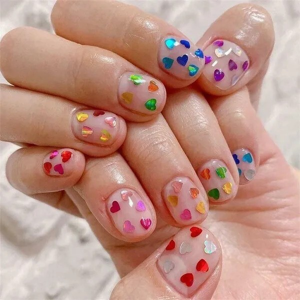 12 Grid 3D Love Heart Nail Art Glitter Holographic Laser Chunky Face Body Tattoo