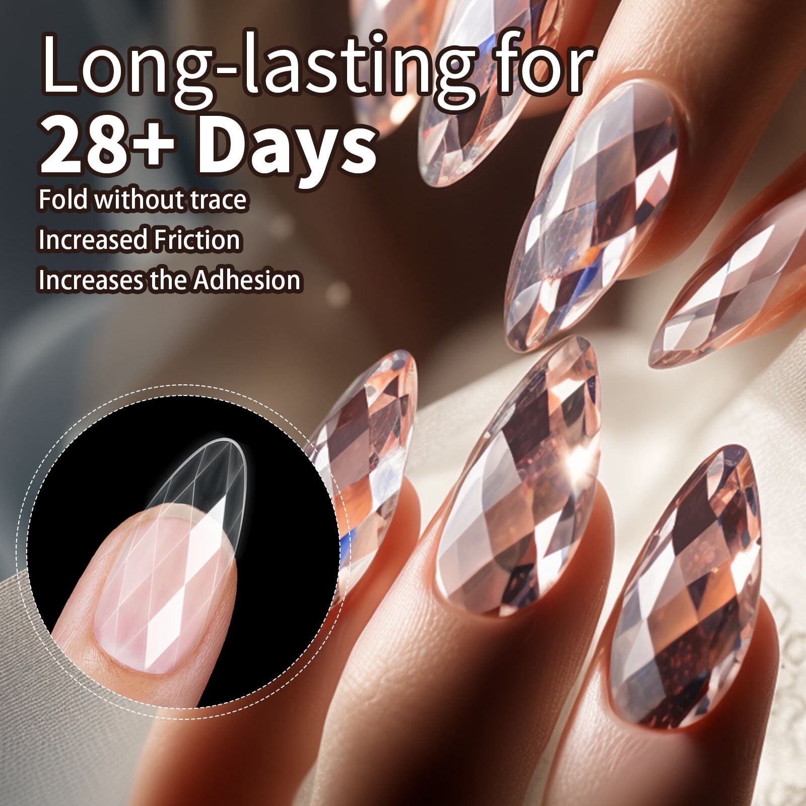 1 Box Ballerina Almond Square False Nail Art Tips Diamond Shape Press on nails