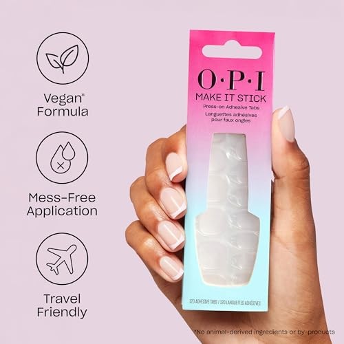 OPI Nail Adhesive Glue & Press-On Tabs, 120 Count | Up to 14 Days Wear | Vegan