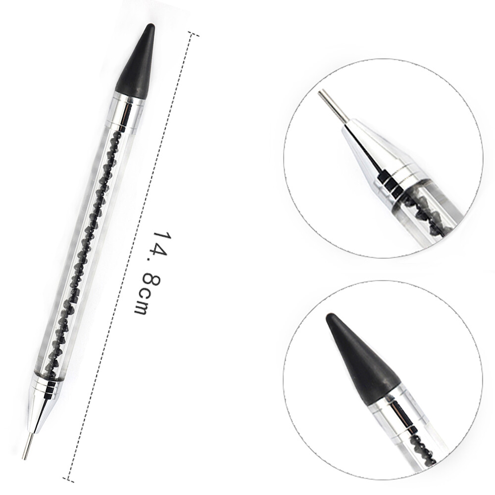 Dual-ended Dotting Pen Nail Art Rhinestone Picker Wax Pencil Crystal Bead Handle