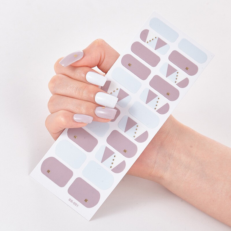 22Tips Nail Art Stickers Self-Adhesive DIY Stylish Nail Wraps Full Cover Sticker