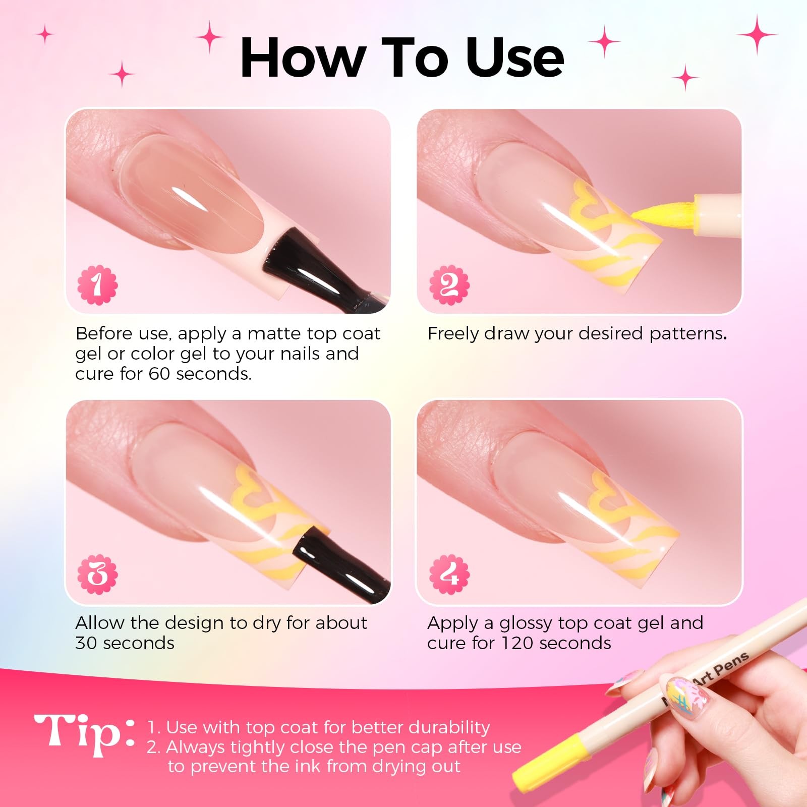Nail Art Pens 12 Colors 0.7mm DIY Paint Dotting Liner Markers For Women Salon