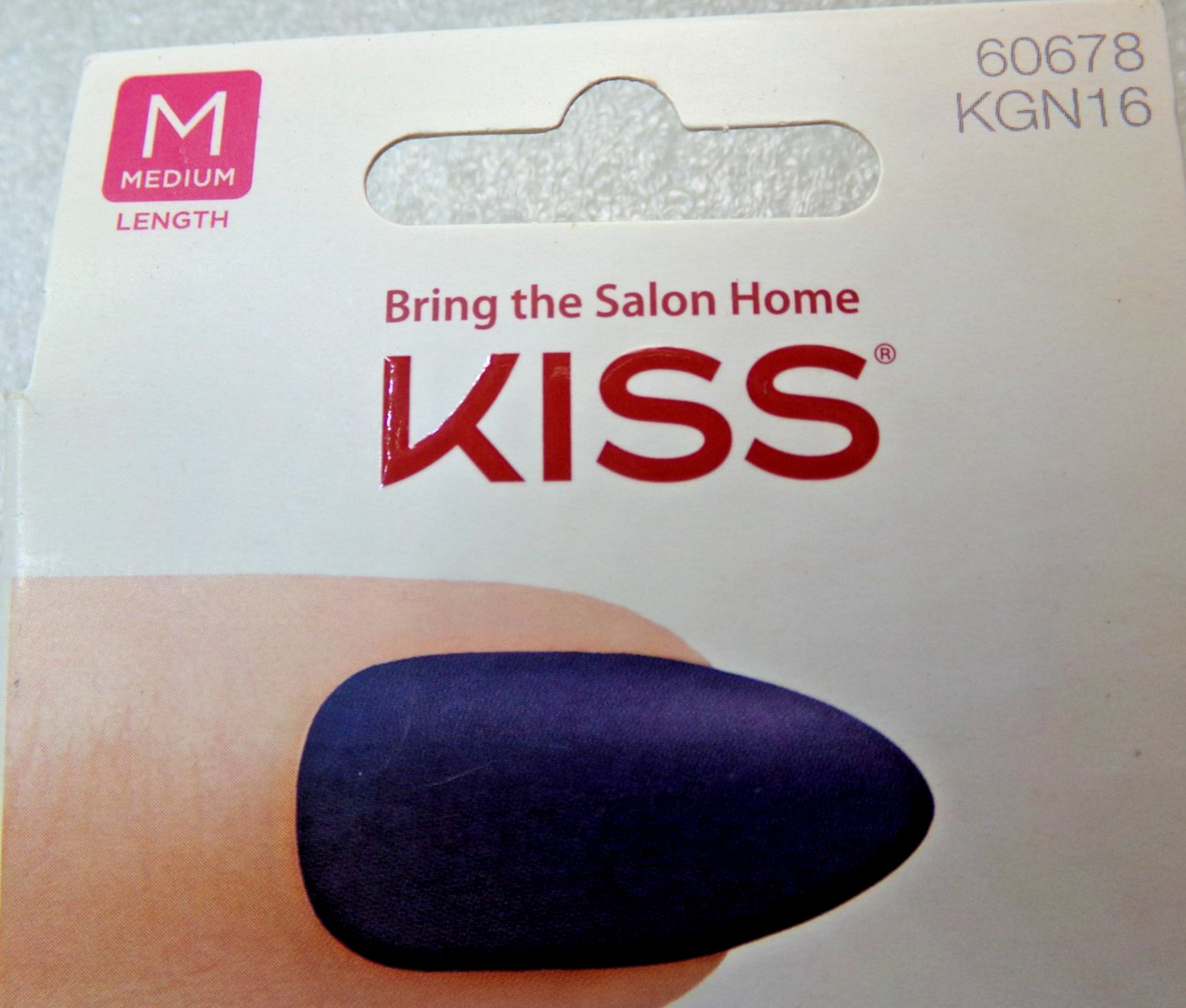 KISS GEL FANTASY NAILS – Matte Dark Blue – GLUE ON MEDIUM ALMOND