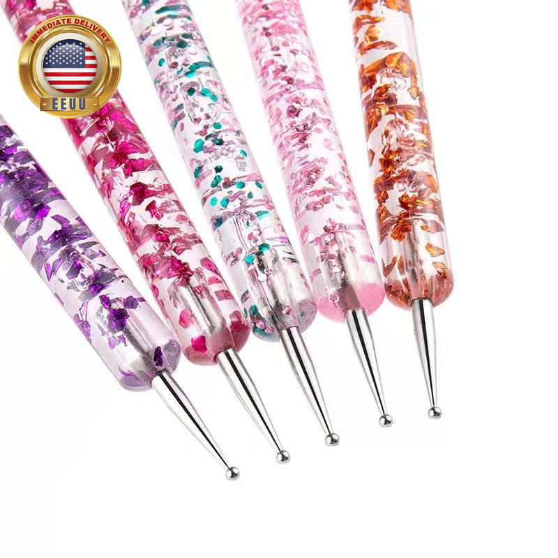 12Pcs Nail Dotting Tools Set, 5 Pcs Double-End Nail Dotting Pen and 7 Pcs Nail A