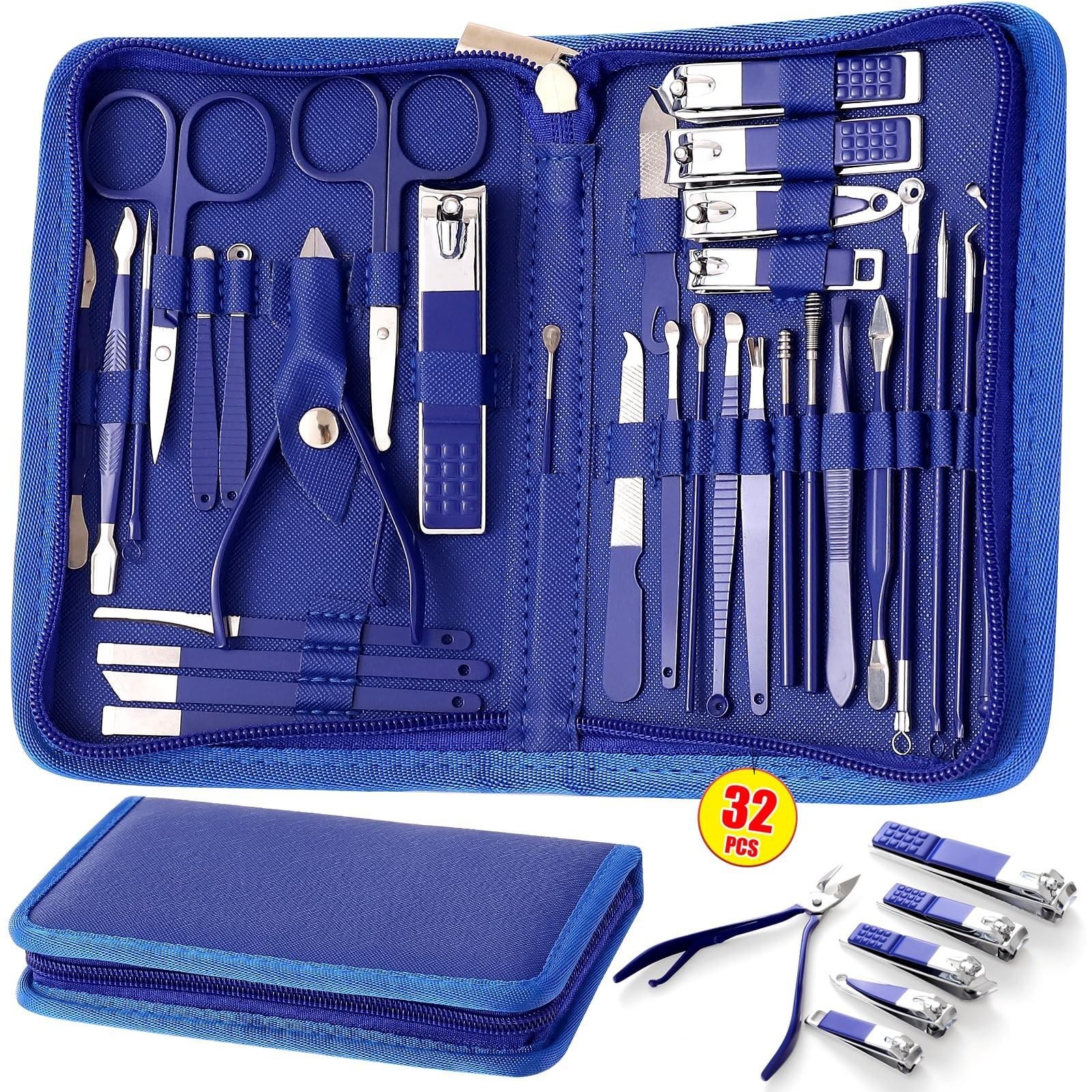Manicure Set Pedicure Kit Womens Nail Clippers Set 32 in 1 Professional Groom…