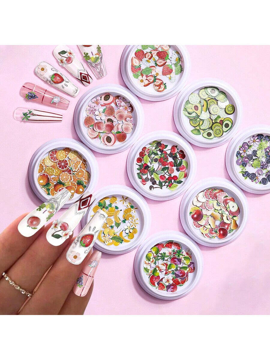 1box Purple Flower Shaped Nail Art Decoration Nail Art Charms Manicure