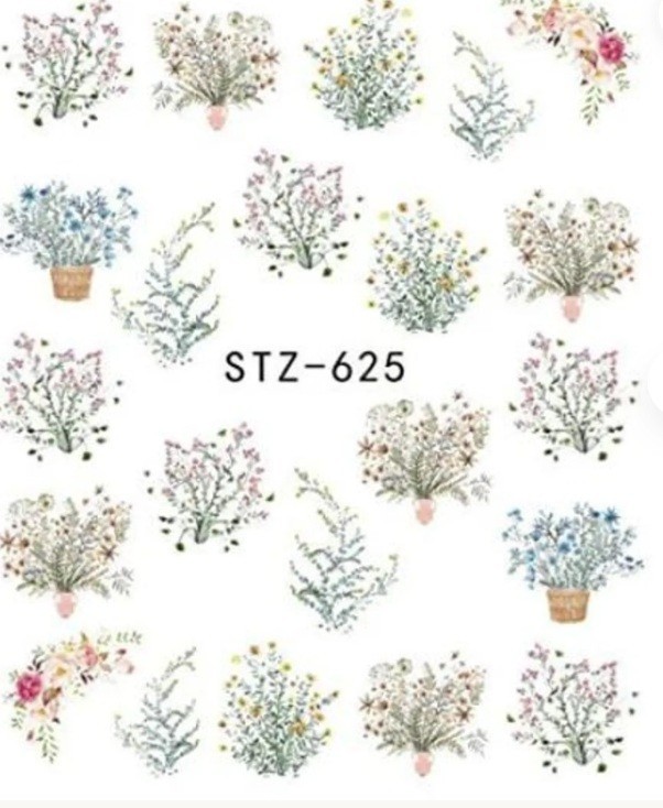 Flower, Floral Nail Art Water Decals DIY Nail (Group 7)