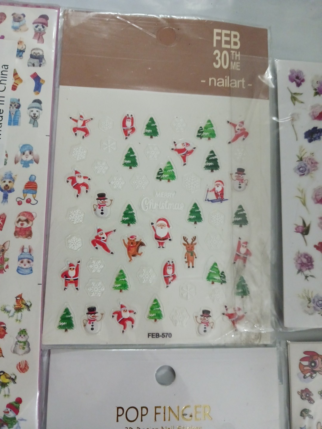 Nail Art Stickers. Large lot over 2000 decals. Mickey mouse, flowers, Christmas
