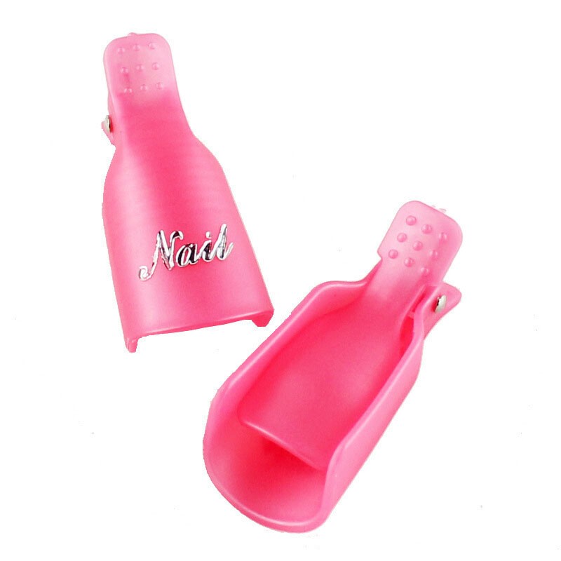10Pcs Silicone UV Gel Polish Remover Wraps Soak Off Cap Clip Nail Art Tool US✔