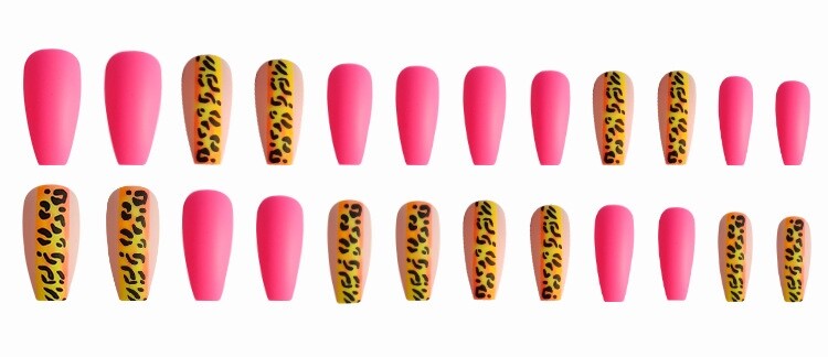 Wild romance pink and leopard nails|Nail art|DIY nails|Dating nails|Pink&Leopard
