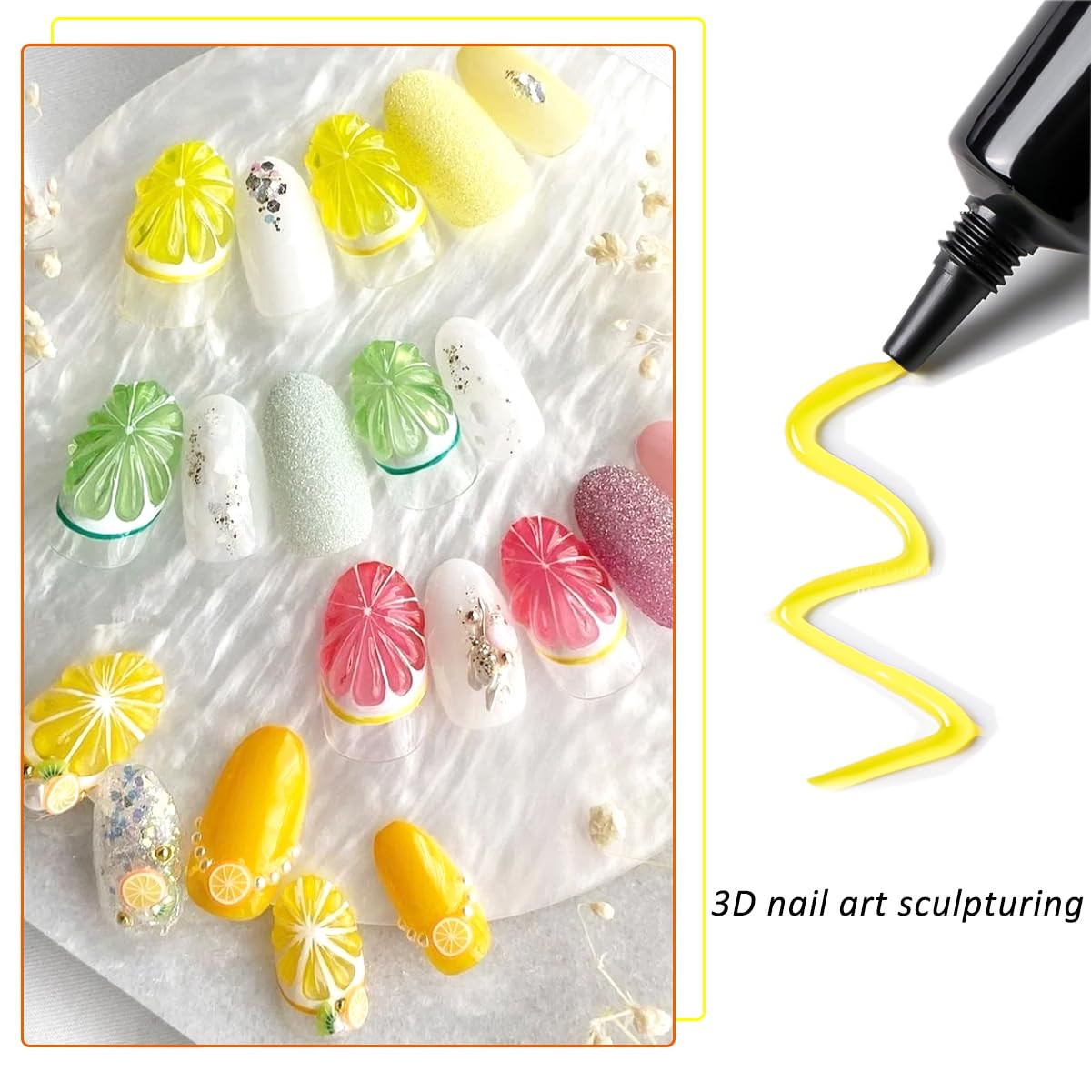 3D Nail Art Sculpting Gel Set, 12 Soft Modeling Colors for Summer Designs