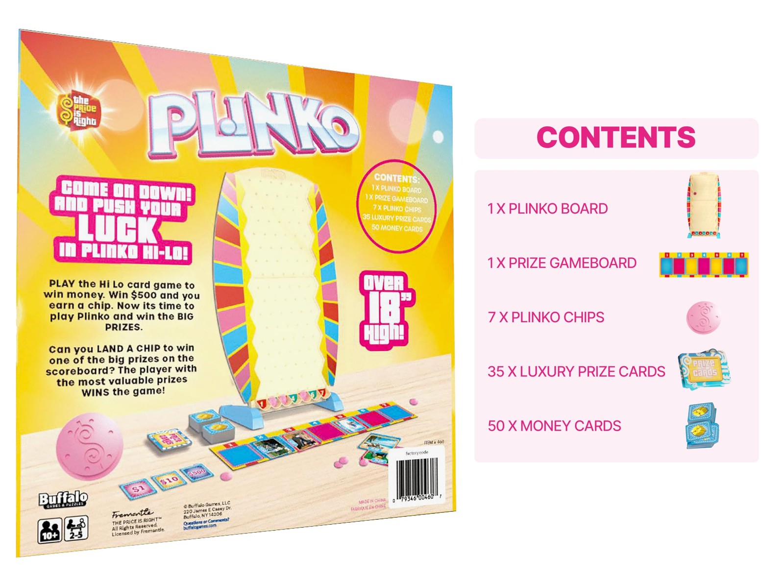 PLINKO – Family Board Game Inspired by The Price is 18 inches, Multicolor