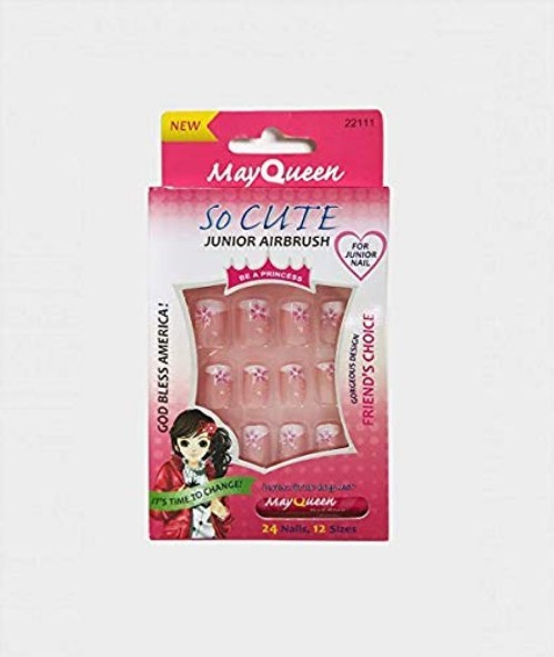 Kids Nail Tips Fake Artificial 72pcs Pack With Glue For Girls