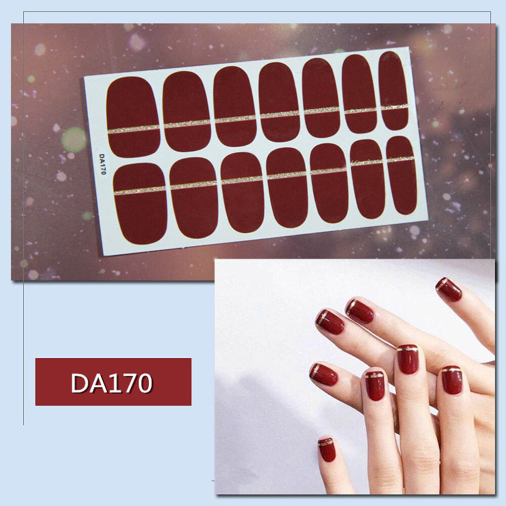 Full Size Nail Wraps Stickers Polish Toe Manicure Art Self Stick Decor 3D Decal/