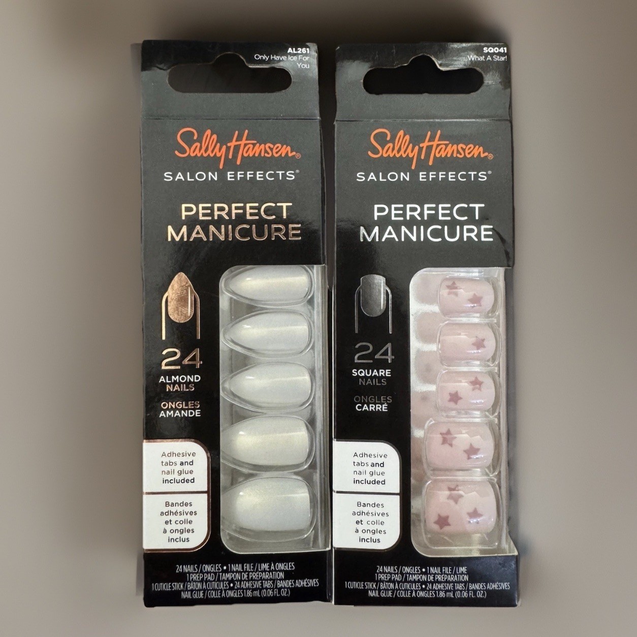 Press On Nails Sally Hansen Salon Effects Perfect Manicure- 24 Nails LOT OF 2