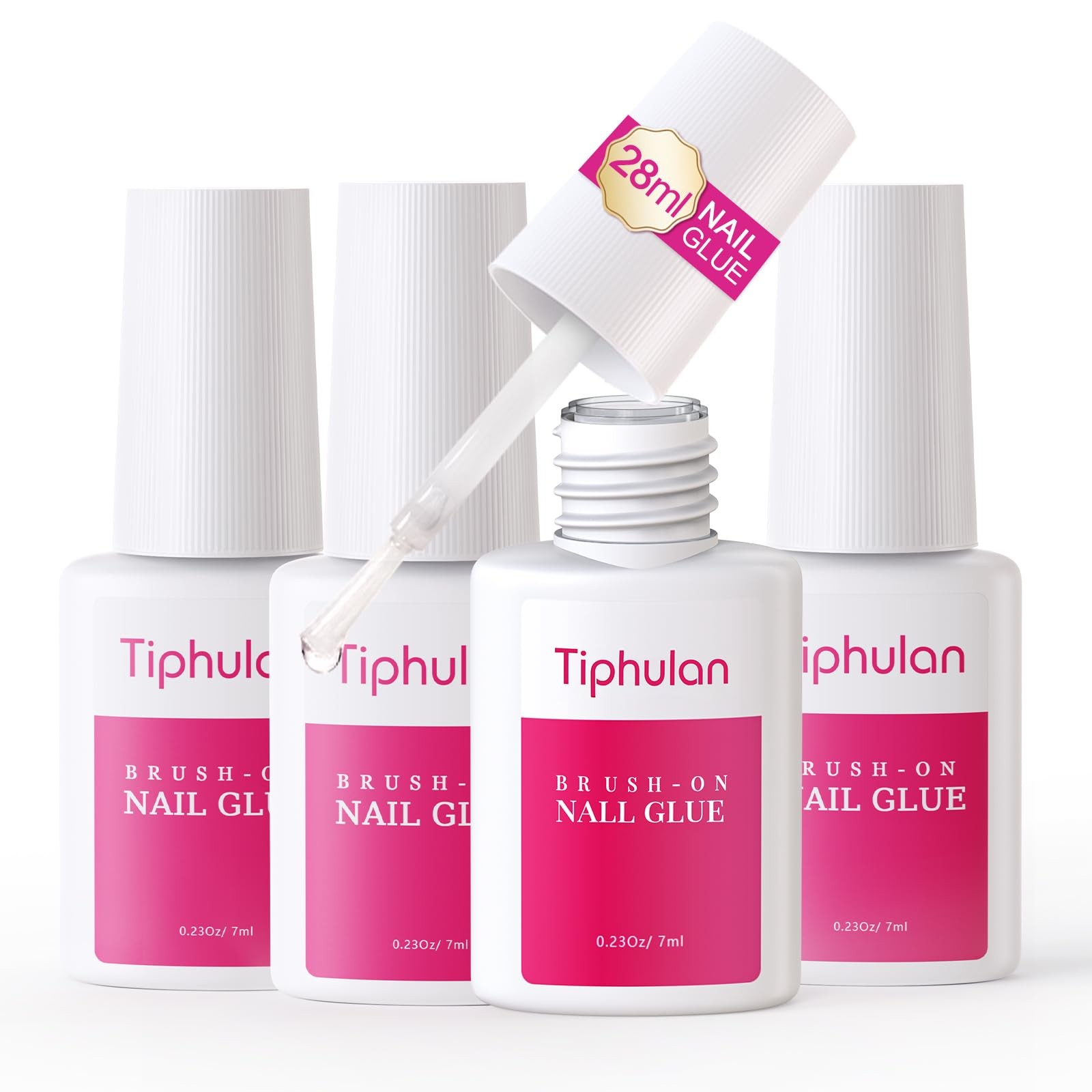Super Strong Nail Glue for Press Ons & Nail Tips, 4 Tubes