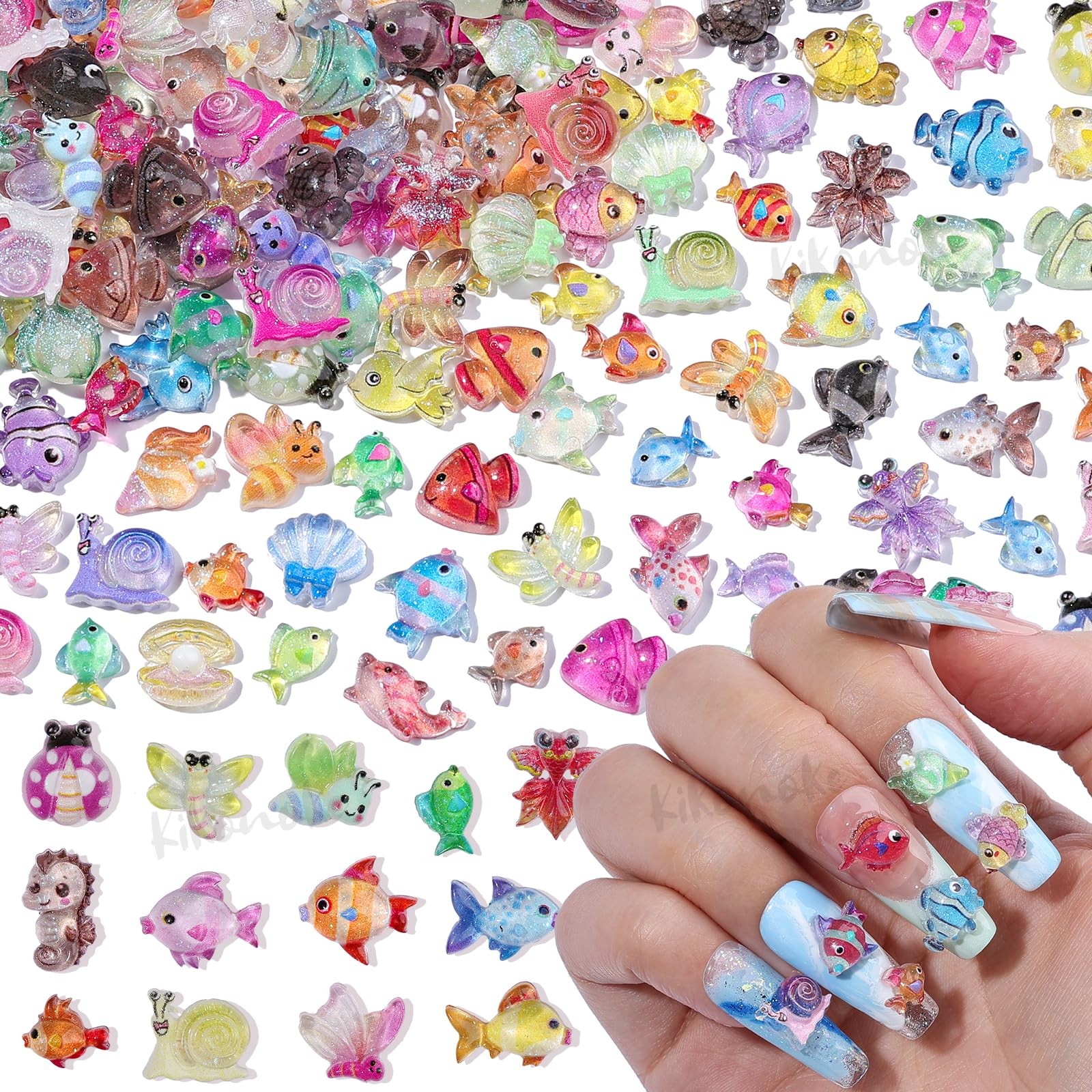 Kikonoke Ocean Fish Nail Charms 200PCS