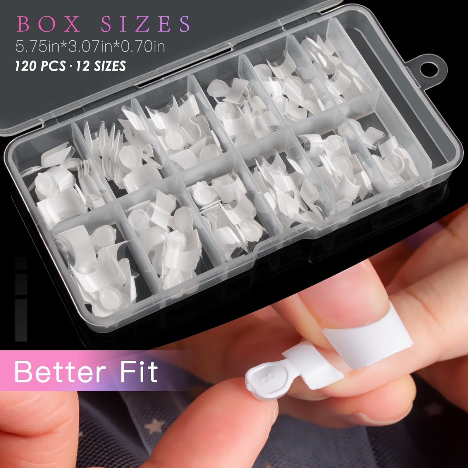 Short French Nail Tips – 120PCS Acrylic Short Nail Tips White French Fake Nail T
