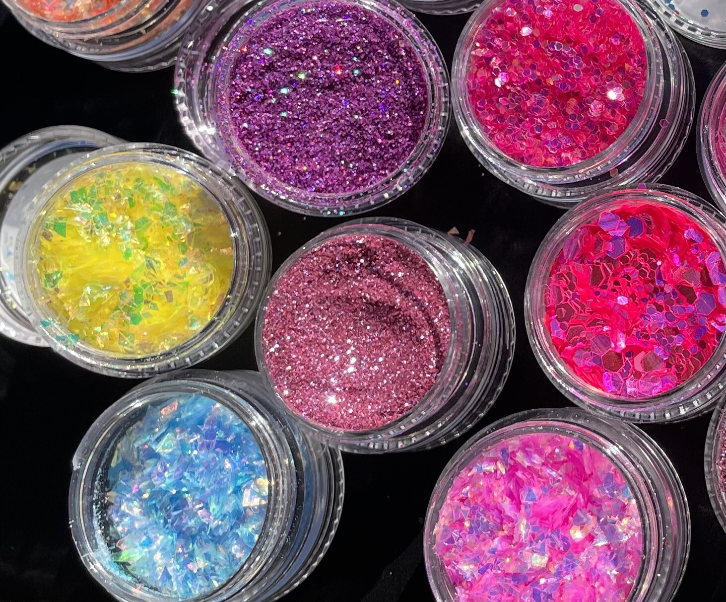 Glitter Bundle Fine Glitter Iridescent Nail Flakes 6pcs Stacks Nail Craft MUA