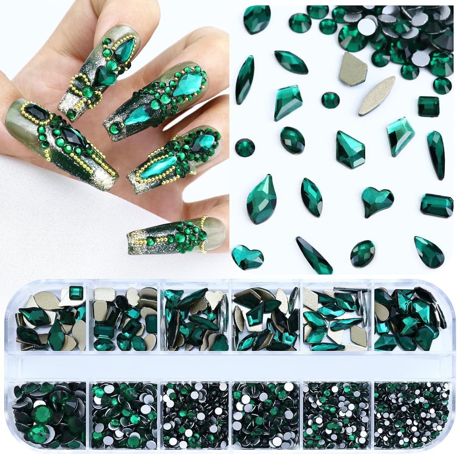 3200PCS Nail Art Rhinestones, Crystal Clear Flatback Rhinestones for Nails, Craf