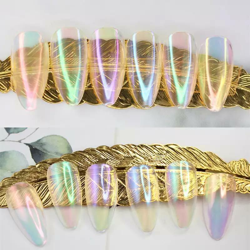 AURORA Transparent Magic Nail Powder Candy Colours Neon CHROME Mirror Mermaid UK