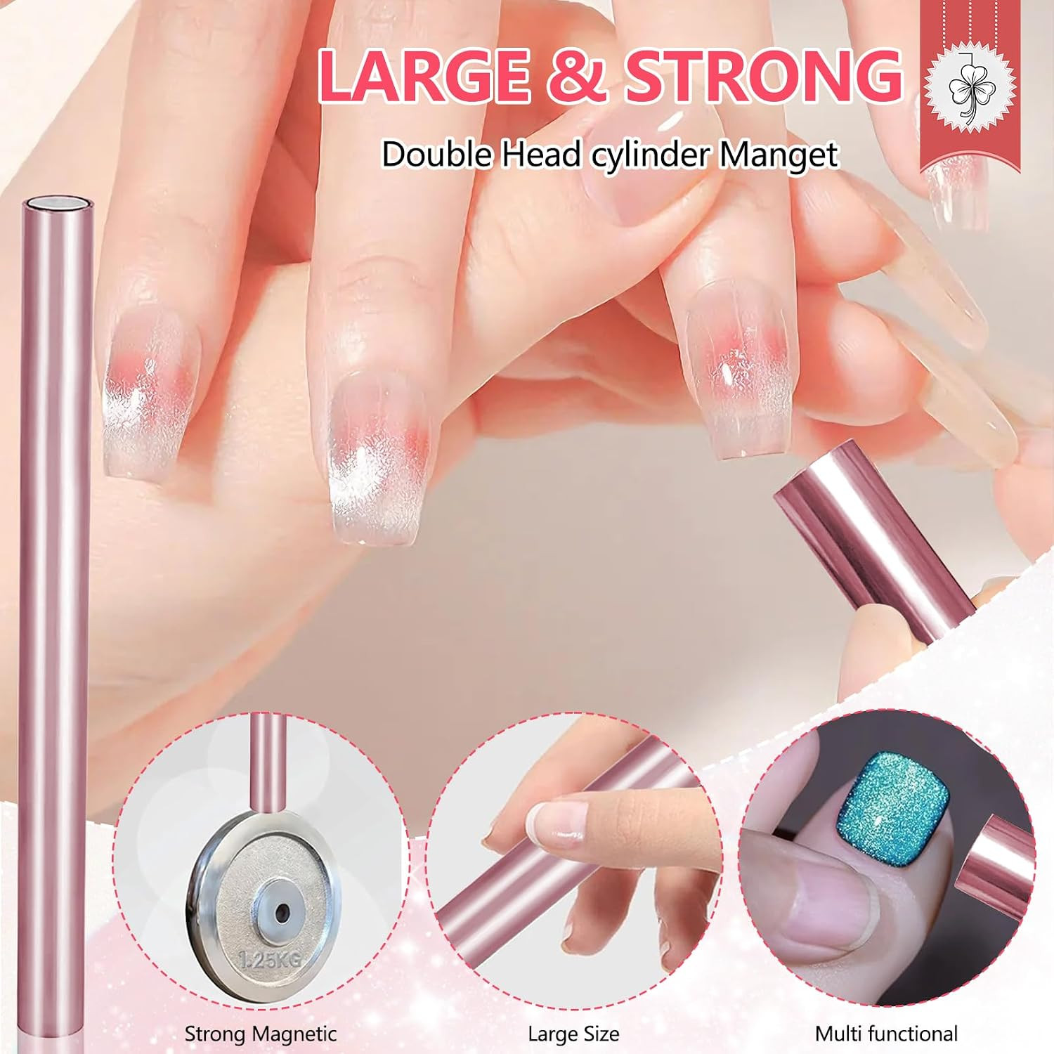 Cat Eye Nail Magnet Tool, 34Pcs Cat Eye Magnet for Nails, Strong Magnetic Gel Na