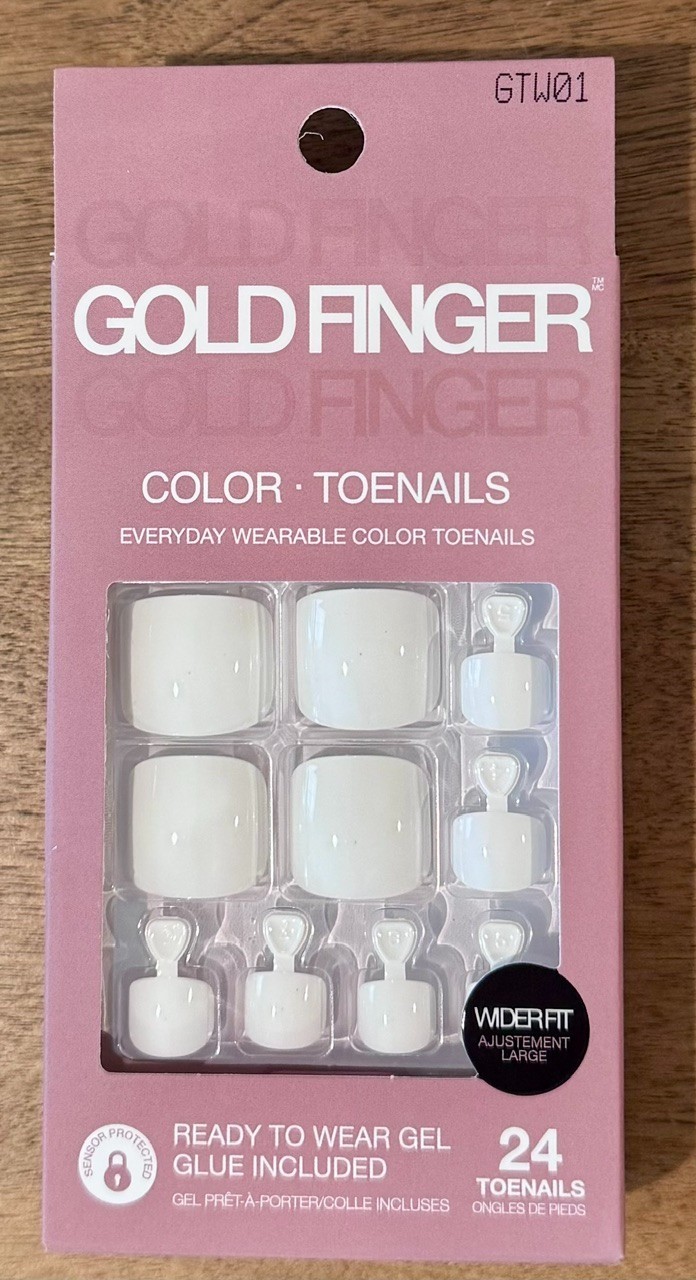Kiss Gold Finger Color Toenails White Wider Fit Ready to Wear Gel NEW LOT of 36!
