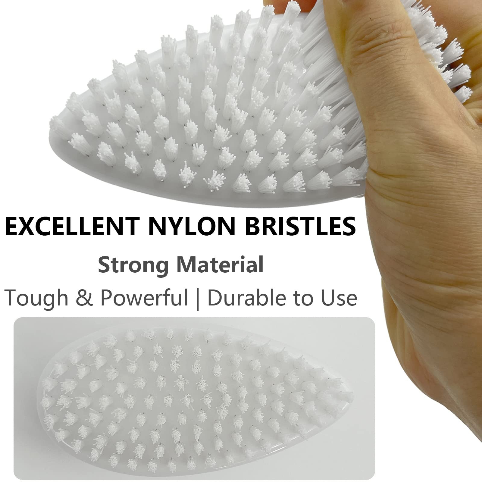 Hand and Nail Brush for Cleaning Fingernails Fingers Nylon Firm Stiff Bristles H