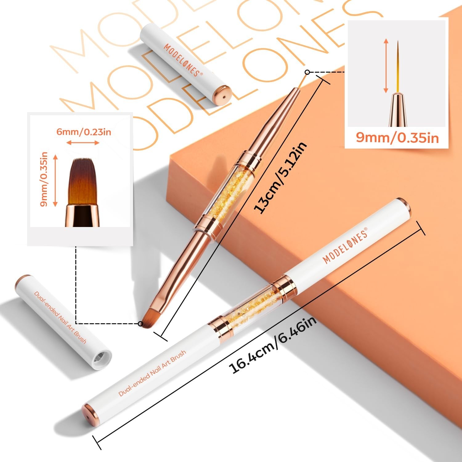 2PCS Dual Ended Builder Gel Brush for Nail Extension French Tip Brush Liner H…