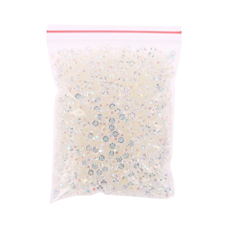 5000pcs White Flat Back Round Crystal Rhinestones for DIY Art