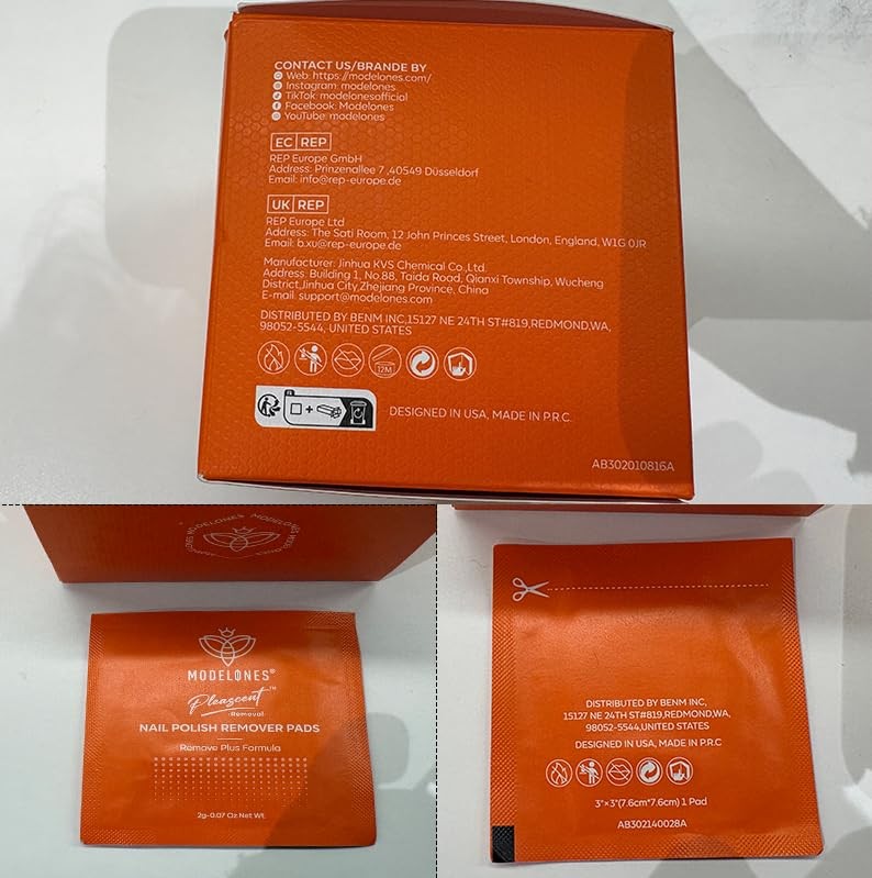 Modelones Nail Polish 0.07 Ounce (Pack of 50), 50PCS Remover Pads