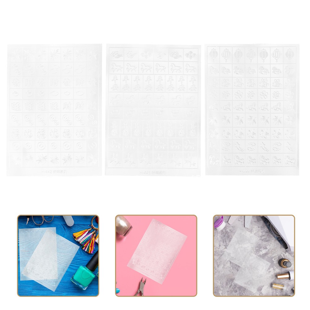 12 Pcs Nail Art Cutout Stickers Fingernail Decals Hollow Manicure
